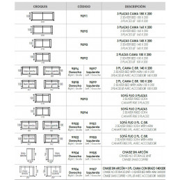 VIGO 9890 3 PLAZAS CAMA 140 X 200 SOF