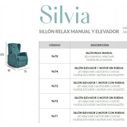 SILVIA 9672 ELEVADOR 2 MOTORES SIN RUEDAS SILL