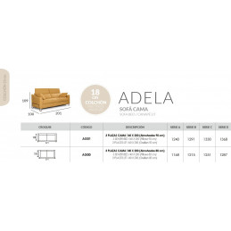 ADELA AG00 3PL CAMA 140X200 SERIE PREMIUM SOFA-CAMA