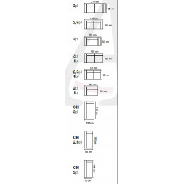 LONDON 2PL+1BR+CHAISLONGUE 230X95 S/B2 T/IDRIS MARENGO SOFA DESLIZANTE ALIAGA