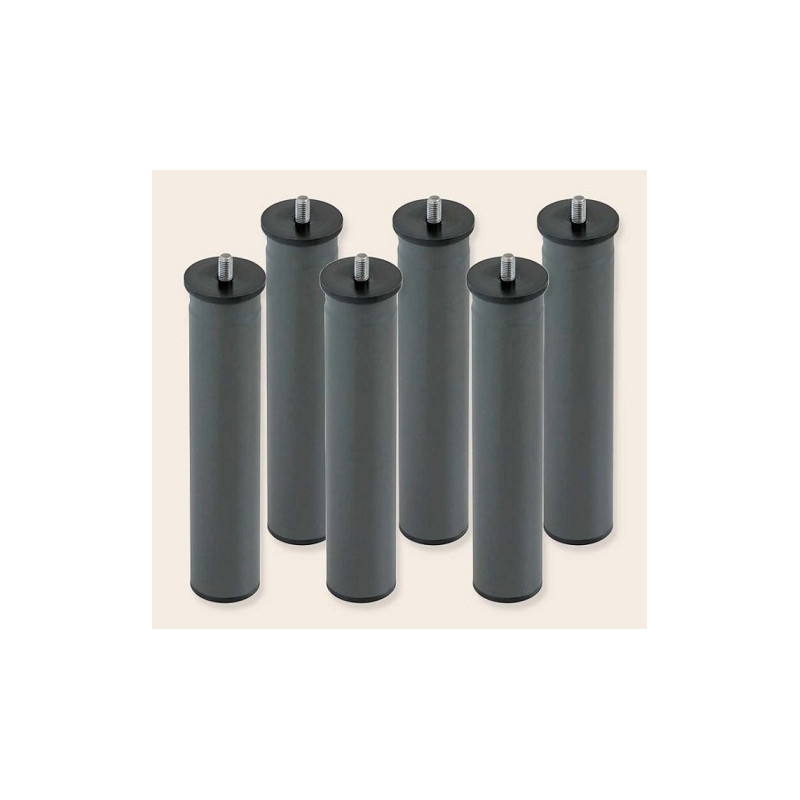 PACK 6 PATAS N8 METAL NEGRA M8 H-26 JUEGO DE PATAS